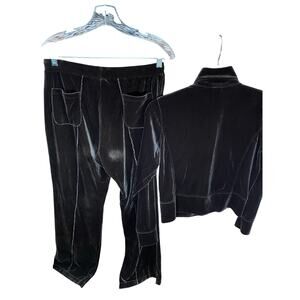 DKNY Vintage Womens Long Sleeve Pullover Jacket Pants Tracksuit Brown Medium